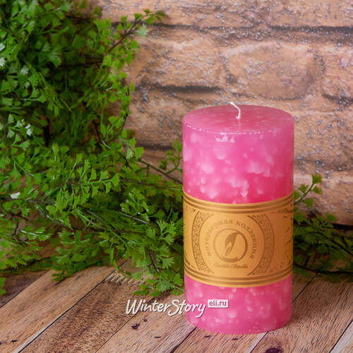 Декоративная свеча Ливорно Marble 150*80 мм розовая Омский Свечной
