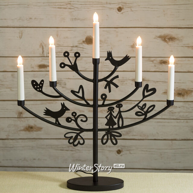 Светильник-горка Eden 52*45 см черный, 5 электрических свечей Star Trading