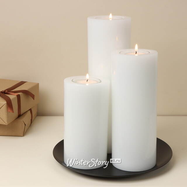 Композиция из свечей Модена белая 25 см Омский Свечной