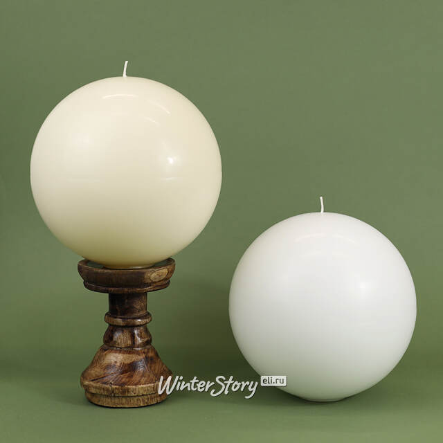 Свеча шар Redondo 20 см слоновая кость Омский Свечной