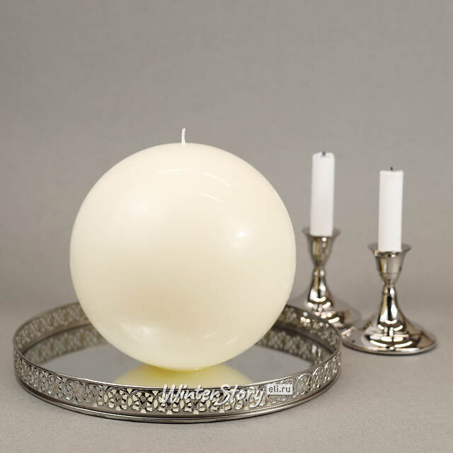 Свеча шар Redondo 20 см слоновая кость Омский Свечной