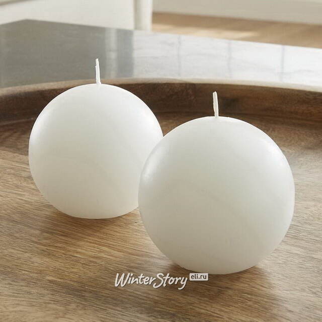 Свеча шар Redondo 15 см белая Омский Свечной