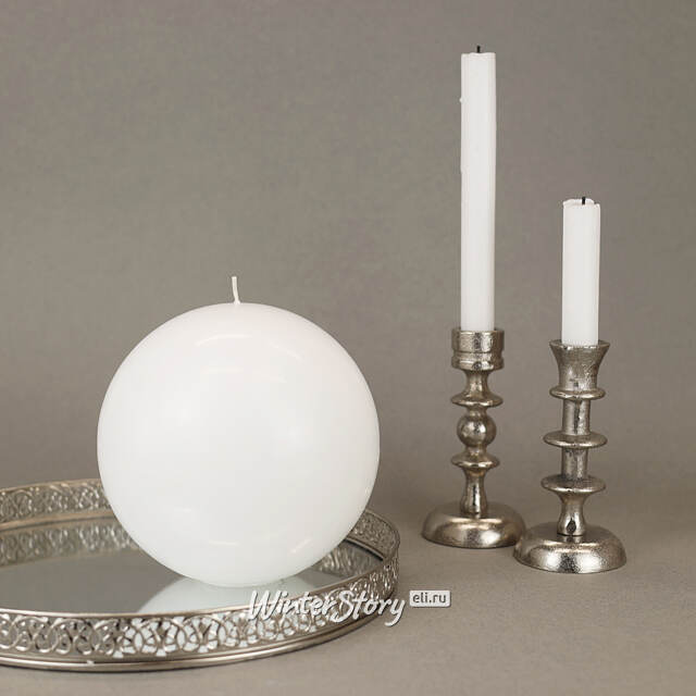 Свеча шар Redondo 15 см белая Омский Свечной