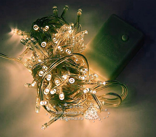 Светодиодная гирлянда 180 теплых белых LED ламп 18 м, зеленый ПВХ, контроллер, IP44 Царь Елка