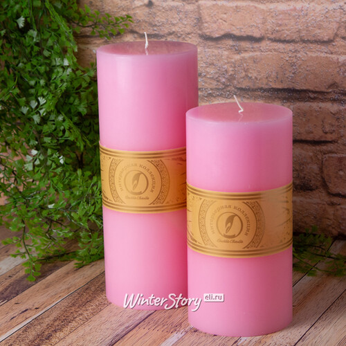 Декоративная свеча Ливорно 205*100 мм розовая Омский Свечной