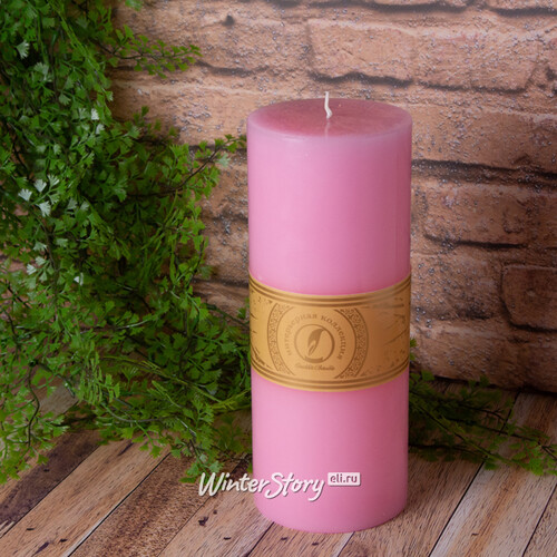 Декоративная свеча Ливорно 255*100 мм розовая Омский Свечной