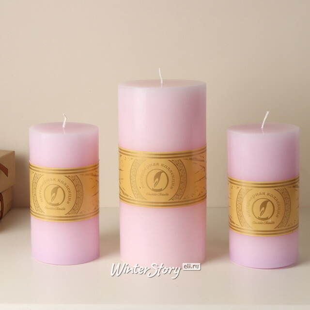 Декоративная свеча Ливорно 205*100 мм светло-розовая Омский Свечной