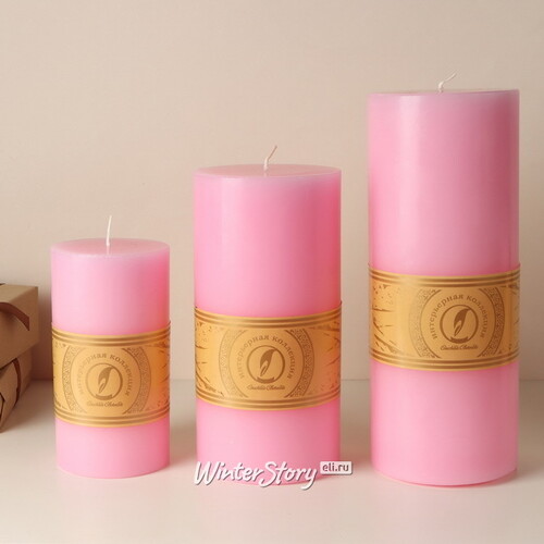 Декоративная свеча Ливорно 205*100 мм розовая Омский Свечной