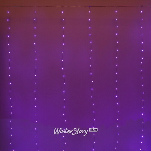 Гирлянда - занавес Роса Magnificent 3*2.8 м, 280 разноцветных RGB ламп, серебряная проволока, пульт управления, таймер, IP20 Serpantin