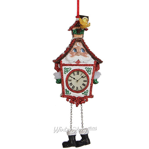 Елочная игрушка "Часы с кукушкой красные", 22 см Katherine’s Collection