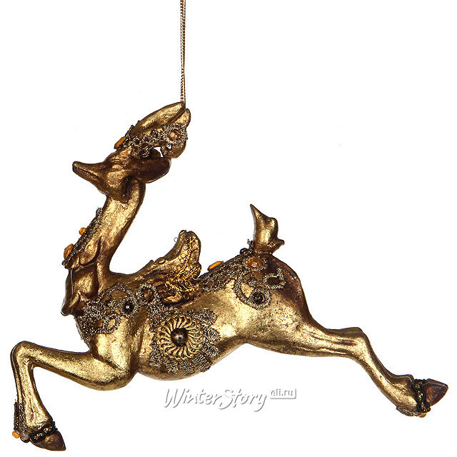 Елочная игрушка Олень Золотой с Инкрустацией 20*19 см, подвеска Katherine’s Collection