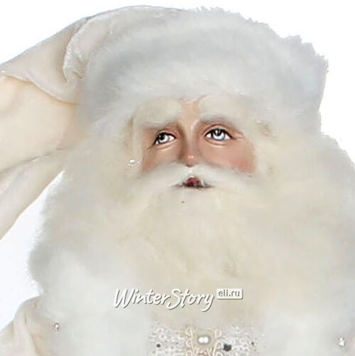 Санта белоснежный в кружевной рубашке 46 см Katherine’s Collection