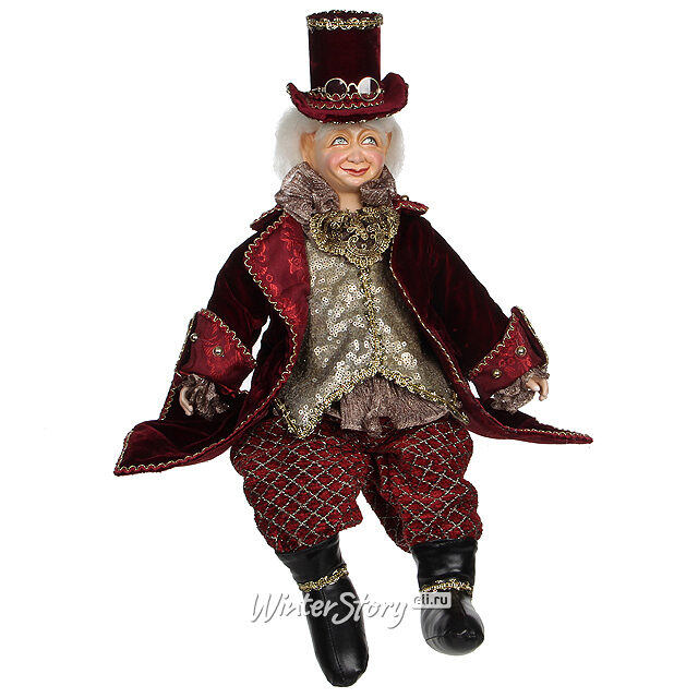 Фигура Мудрый Эльф в бордовом камзоле 51 см Katherine’s Collection