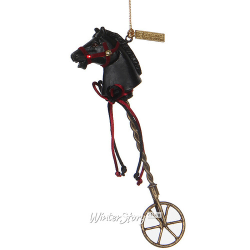 Елочная игрушка Лошадка Циркачка 19 см черная, подвеска Katherine’s Collection
