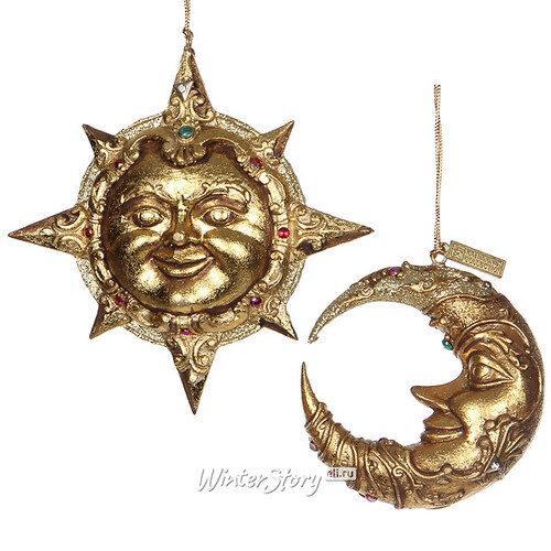 Елочная игрушка Небесное Светило - Солнце 15 см золото, подвеска Katherine’s Collection