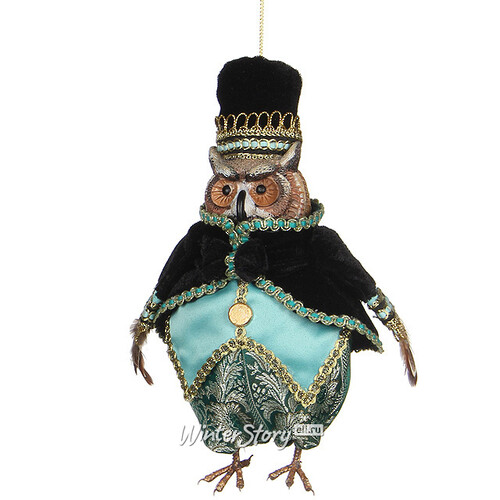 Елочная игрушка Филин Гвардеец в Черном Пиджаке 15 см, подвеска Katherine’s Collection