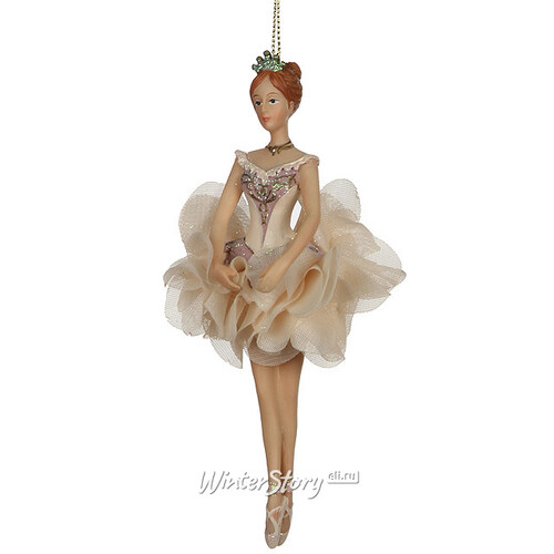 Елочное украшение "Балерина Марилена в бежевом платье", 18 см Katherine’s Collection
