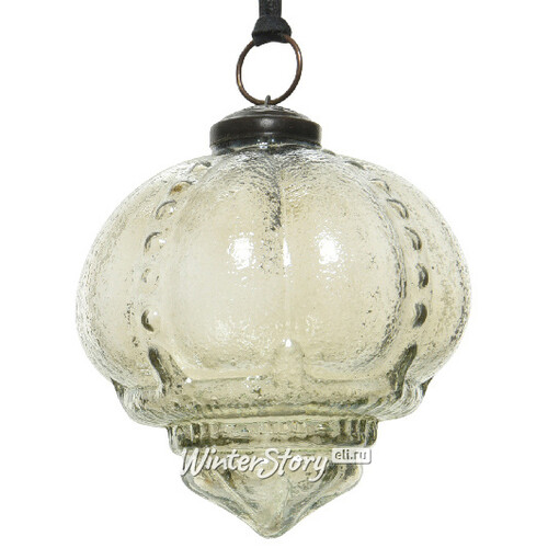 Винтажный елочный шар Мари-Виктуар 10 см шалфейный, стекло Kaemingk