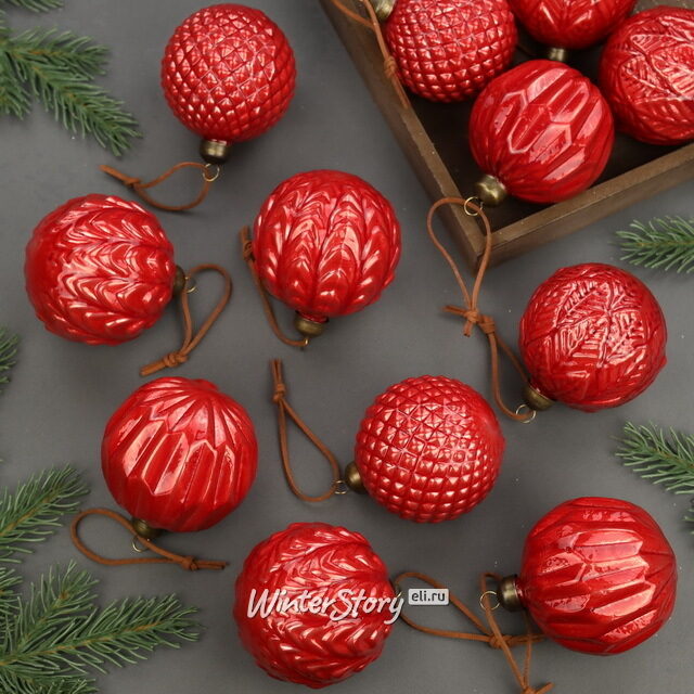 Елочные шары в подарочной коробке Modern Love 8 см, 12 шт, стекло Winter Deco