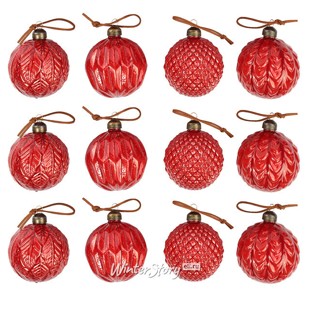 Елочные шары в подарочной коробке Modern Love 8 см, 12 шт, стекло Winter Deco