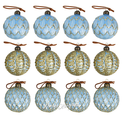 Набор стеклянных шаров Princesse de Paris 8 см, 12 шт Winter Deco
