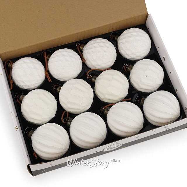 Елочные шары Marie Pavie 8 см, 12 шт, стекло Winter Deco