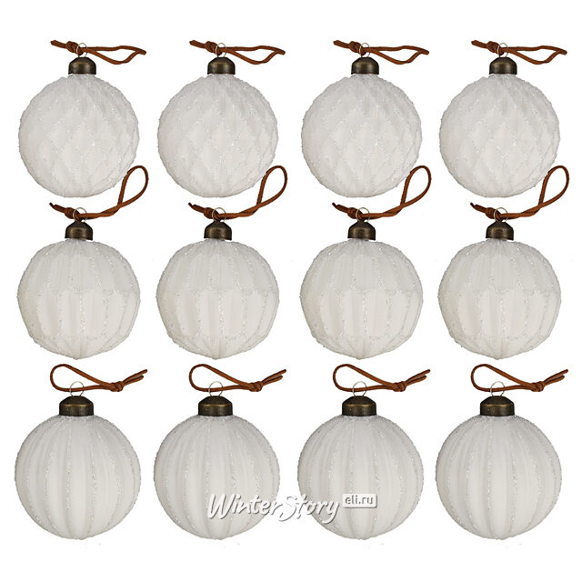 Елочные шары Marie Pavie 8 см, 12 шт, стекло Winter Deco