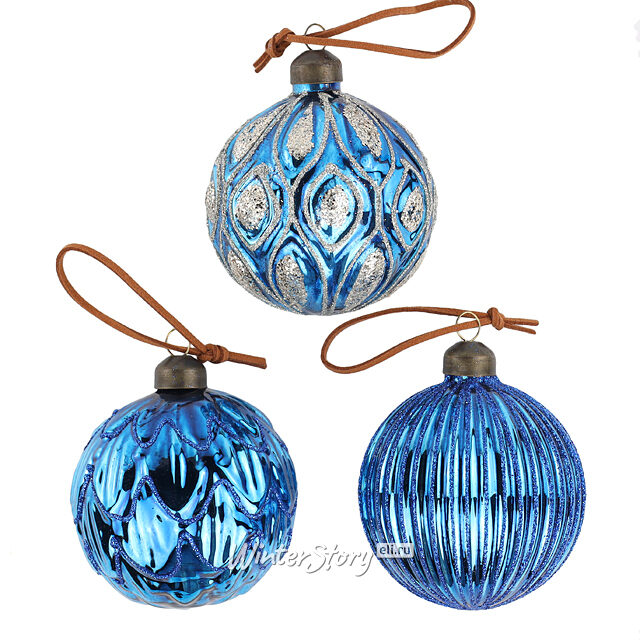 Елочные шары Notte Mirtilli 8 см, 12 шт, стекло Winter Deco