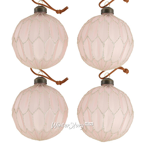 Набор стеклянных шаров Sweet Frances 10 см, 4 шт Winter Deco
