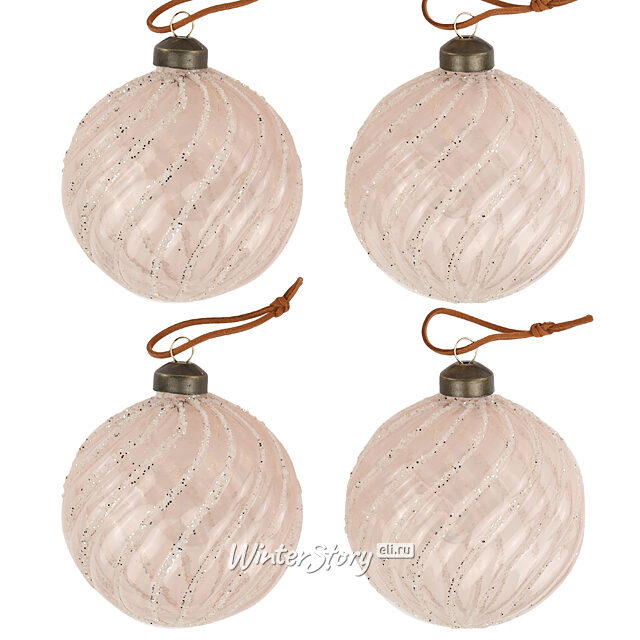 Елочные шары La Vicomtesse 10 см, 4 шт, стекло Winter Deco