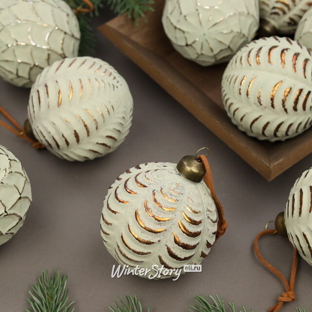 Елочные шары Sabio Dorado 8 см, 10 шт, стекло, уцененные Winter Deco