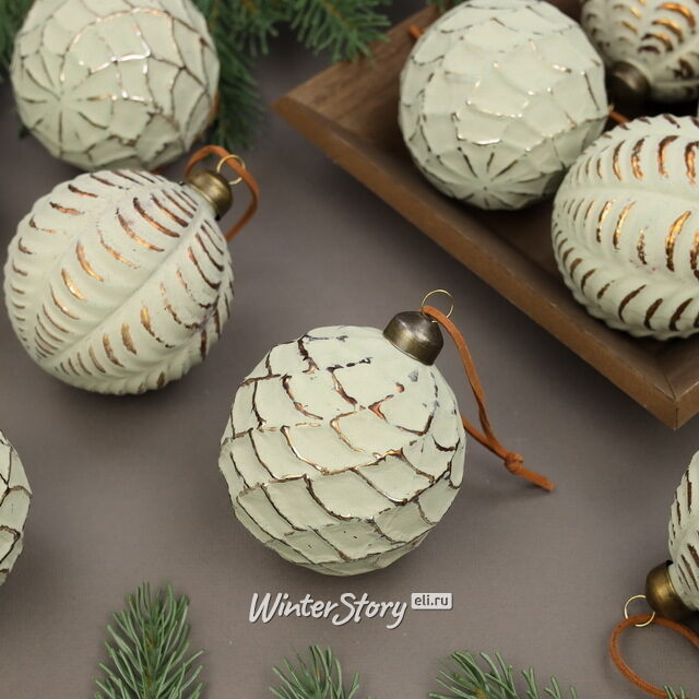 Елочные шары Sabio Dorado 8 см, 10 шт, стекло, уцененные Winter Deco
