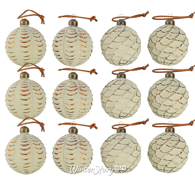 Елочные шары Sabio Dorado 8 см, 10 шт, стекло, уцененные Winter Deco