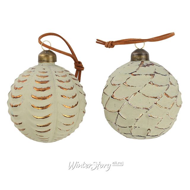 Елочные шары Sabio Dorado 8 см, 10 шт, стекло, уцененные Winter Deco