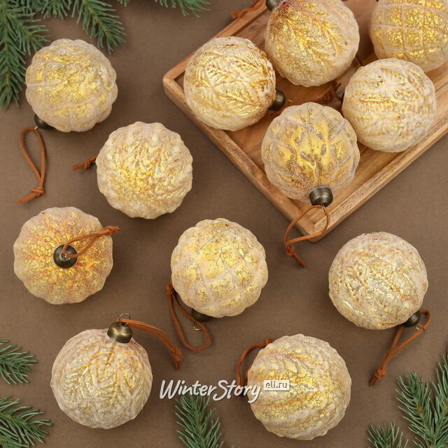Елочные шары Roi Soleil 8 см, 12 шт, стекло Winter Deco