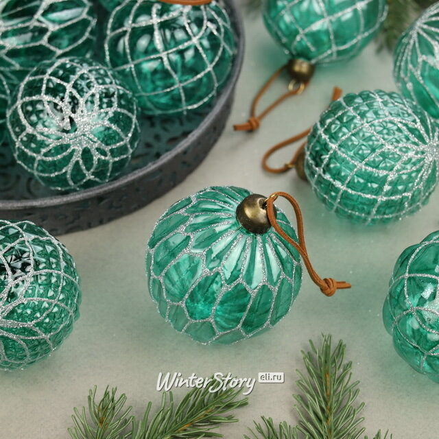 Елочные шары Emerald Hommage 8 см, 11 шт, стекло, уцененные Winter Deco