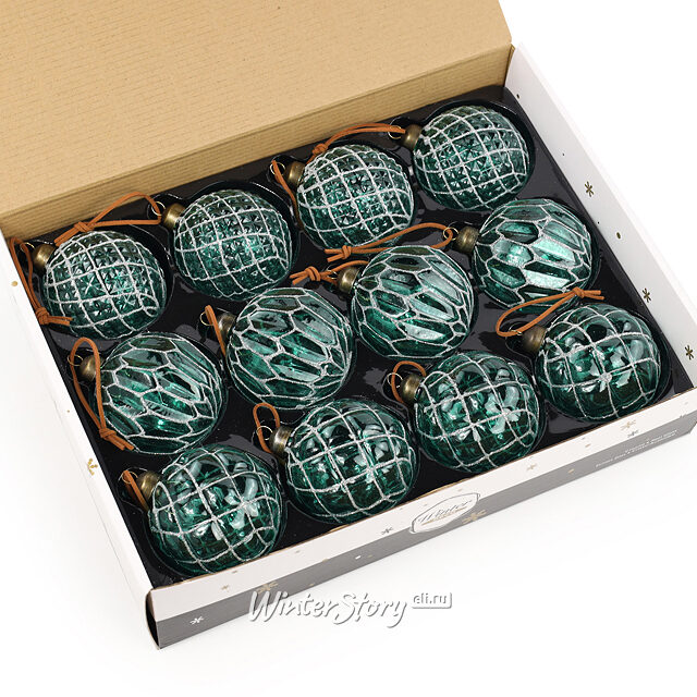 Елочные шары Emerald Hommage 8 см, 11 шт, стекло, уцененные Winter Deco
