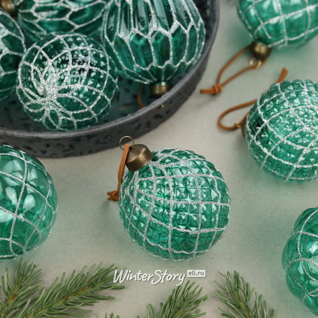Елочные шары Emerald Hommage 8 см, 11 шт, стекло, уцененные Winter Deco