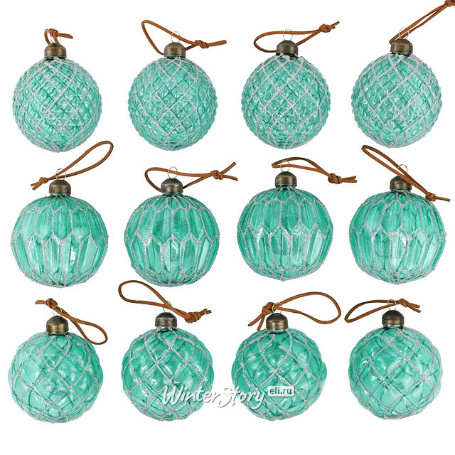 Елочные шары Emerald Hommage 8 см, 11 шт, стекло, уцененные Winter Deco