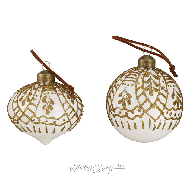 Елочные шары Lucretia 8 см, 12 шт, стекло Winter Deco
