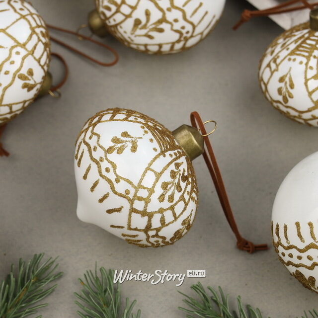 Елочные шары Lucretia 8 см, 12 шт, стекло Winter Deco