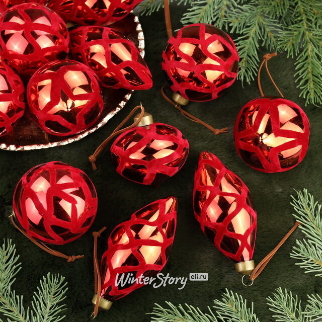 Елочные шары Vinalia Rustica 8-12 см, 11 шт, стекло, уцененные Winter Deco