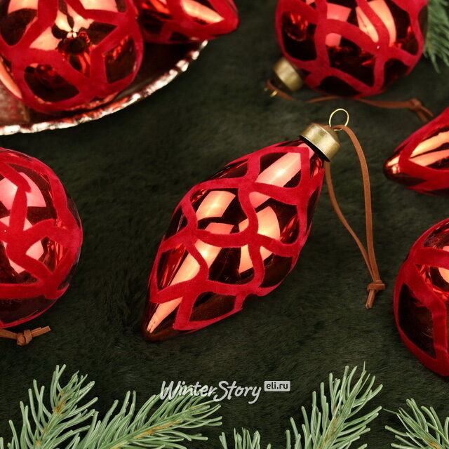 Елочные шары Vinalia Rustica 8-12 см, 11 шт, стекло, уцененные Winter Deco