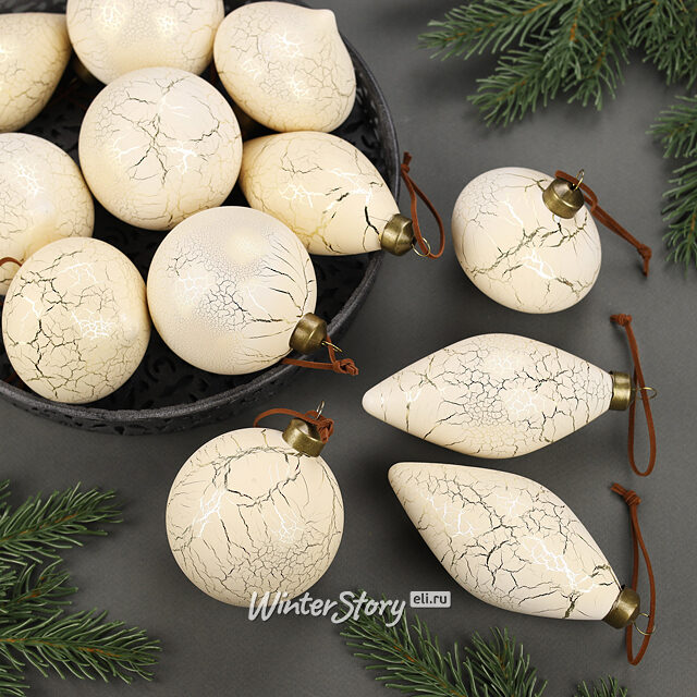 Елочные шары Ceres Framme 8-12 см, 12 шт, стекло Winter Deco