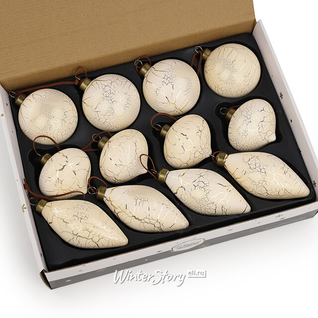 Елочные шары Ceres Framme 8-12 см, 12 шт, стекло Winter Deco