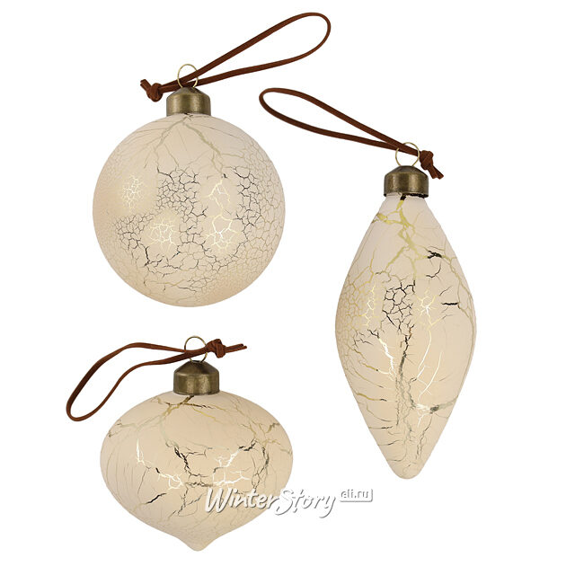 Елочные шары Ceres Framme 8-12 см, 12 шт, стекло Winter Deco