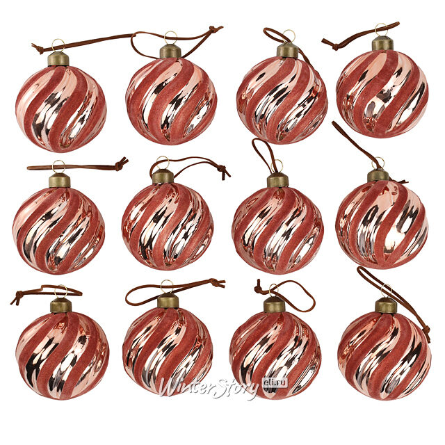 Елочные шары Де ла Марне 8 см, 12 шт, стекло Winter Deco