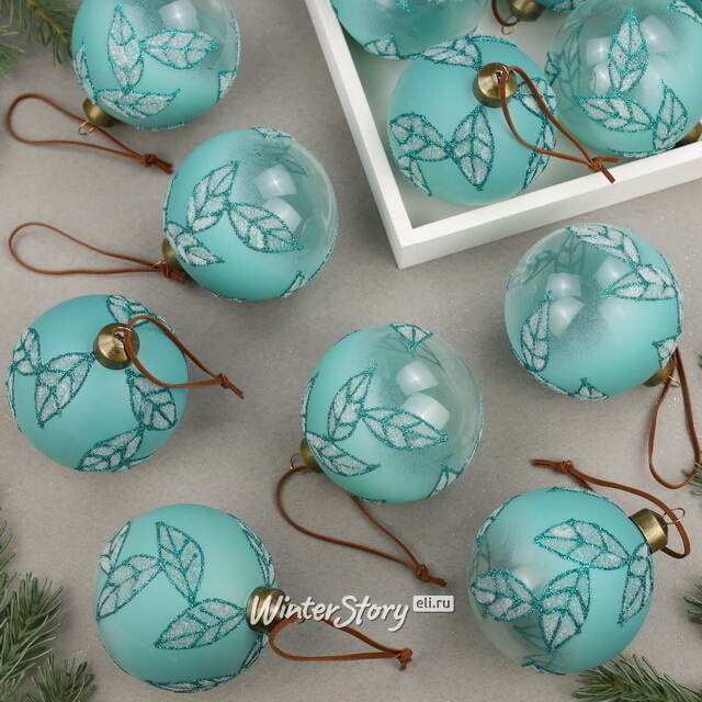 Елочные шары Feuilles de Tiffany 8 см, 11 шт, стекло, уцененные Winter Deco