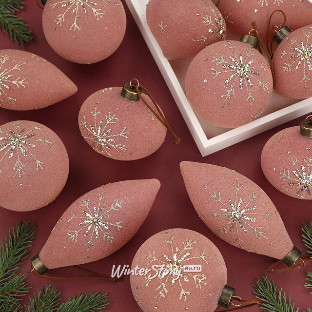 Елочные шары Энгердал 10-15 см, 12 шт, стекло Winter Deco