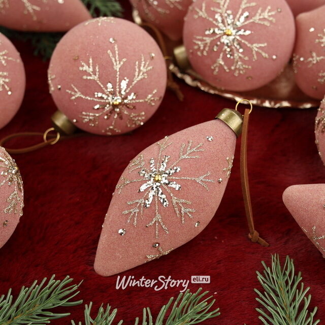 Елочные шары Fiocchi Velluto 8-12 см, 12 шт, стекло Winter Deco